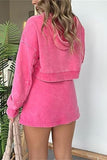 Cropped Hoodie and Skirt Set