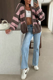 Open Front Striped Cardigan
