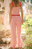 Strapless Striped Pants Set