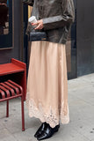 Lace Trim Maxi Skirt