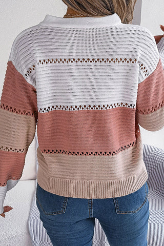 Button-Accent Knit Sweater