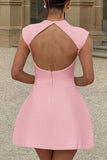 High Neck Casual Mini Dress