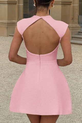 High Neck Casual Mini Dress