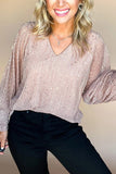 Metallic Pleated Blouse