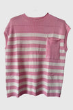 Sleeveless Striped Pocket Sweater Top