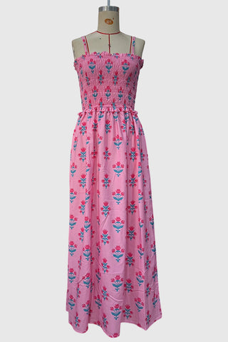 Smocked Floral Maxi Dress