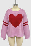 Heart Pattern Oversized Sweater