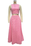 Elegant Eyelet Skirt Set