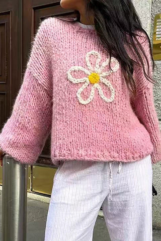 Daisy Accent Knit Sweater