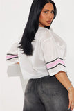 Off-Shoulder Numbered T-Shirt