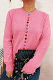 Colorful Button-Front Sweater