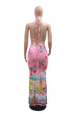 Tropical Print Bikini Set with Cover-Up