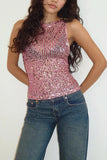 Sleeveless Sequin Tank Top