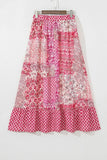 Boho Print Drawstring Maxi Skirt