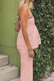 Strapless Flare Pants Set