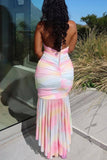 Halter Ruched Midi Dress