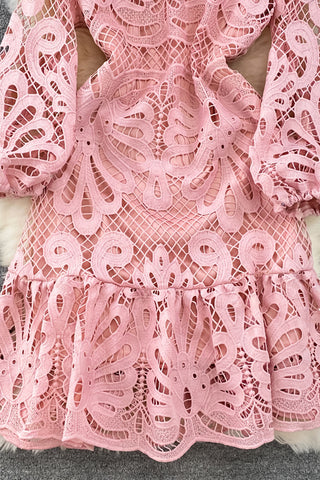 Sheer Floral Lace Midi Dress