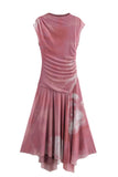 Draped Sleeveless Casual Dress