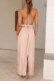 Pleated Skirt Set with Halter Top