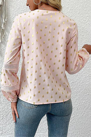 V-Neck Polka Dot Blouse