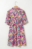 Keyhole Neck Floral Mini Dress