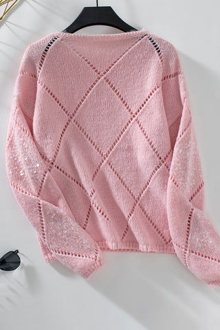 Sequin Embellished Knit Sweater