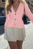 Button Front Long Sleeve Top