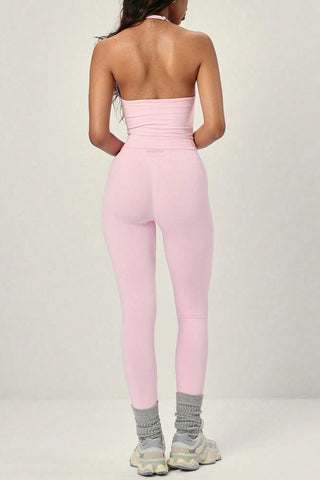 Halter Neck Ruched Tank Top
