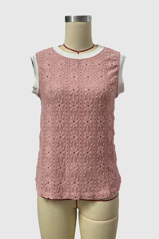 Sleeveless Eyelet Tank Top