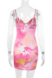 Swirled Pattern Bodycon Cami Summer Dress