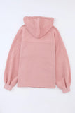 Flap Pocket Drawstring Hood Zip Jacket