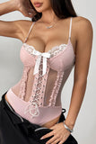 Lace-Up Ruffle Bodysuit
