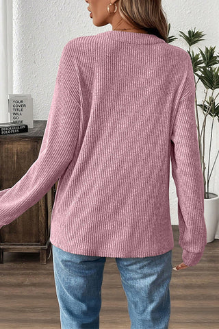 Ribbed Henley Sweater