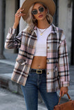 Plaid Button-Front Casual Jacket