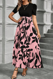 Puff Sleeve Printed Maxi Dress