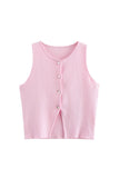 Button-Front Tank Top