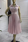 Striped Button-Front Casual Dress