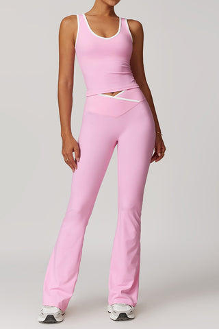Plunge Neck Contrast Trim Sport Set