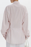 Striped Button-Front Shirt with Tie