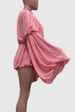 Layered Ruffle Blouson Romper