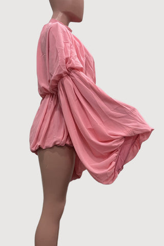 Layered Ruffle Blouson Romper