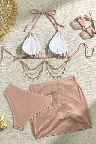 Chic Bikini Set with Mini Skirt Cover-Up