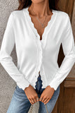 Scalloped Edge Button Cardigan