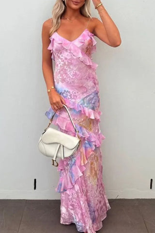 Sleeveless Ruffled Maxi Dress