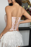 Stylish Strapless Floral Corset Top