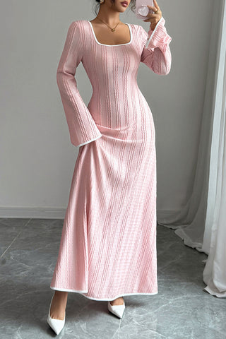 Long Sleeve Textured Maxi Dress
