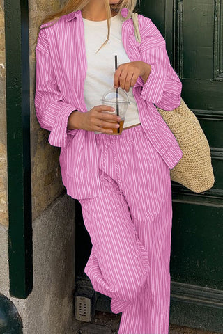 Striped Relaxed Fit Pants Set