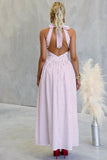 Halter Polka Dot Maxi Dress