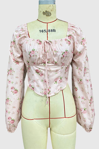 Floral Puff-Sleeve Blouse