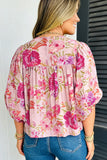 Floral Tie-Neck Blouse
